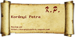 Korényi Petra névjegykártya