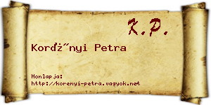 Korényi Petra névjegykártya